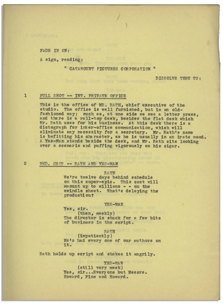 Moe Howard's 39pp. ''Second Draft'' Script Dated October 1935 for The Three Stooges Film ''Spook Movie Maniacs'', Working Title ''G-A-G Men'' -- Stapled for Binding, Very Good Condition